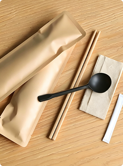 PE-Coated Paper Wrapped Disposable Cutlery Sets