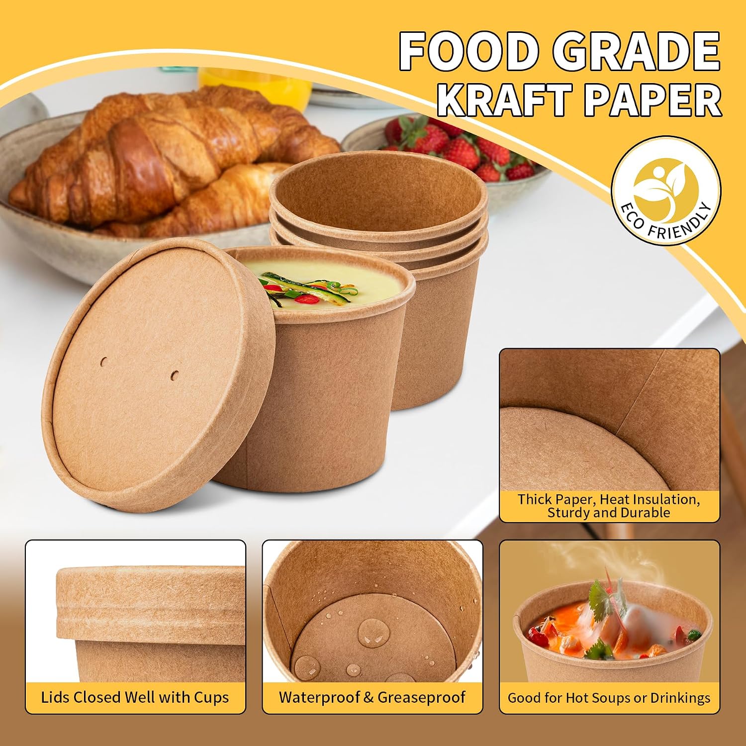 Disposable Small Soup Bucket With Lid