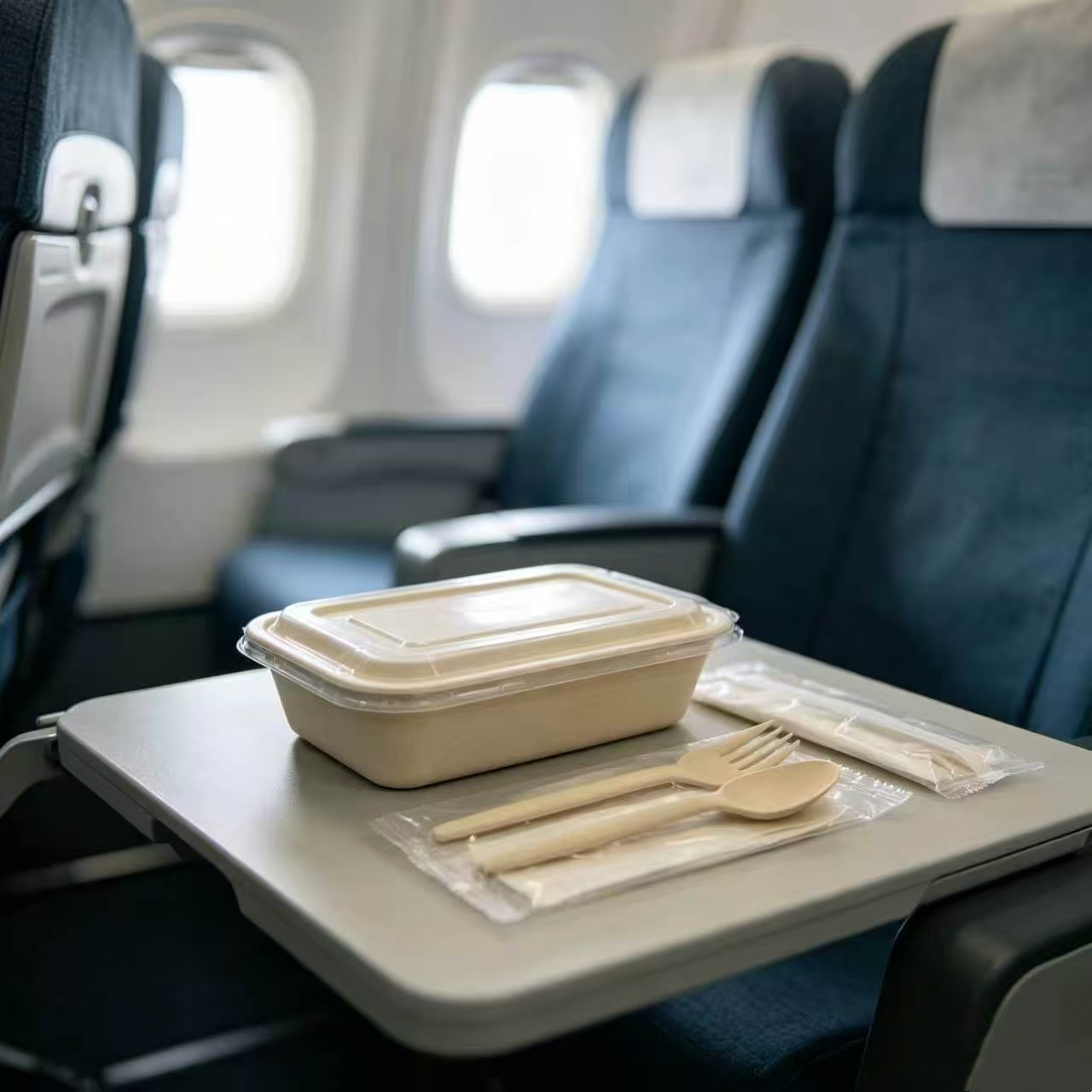 Airline Restaurant OEM Disposable BPI Plastic Free Compost CPLA Cutlery Knife Fork Spoon Biodegradable Tableware Flatware Back