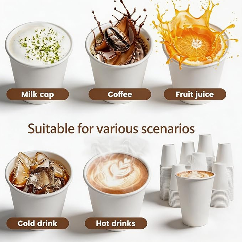 Disposable Eco-friendly Coffee Paper Cups for Parties Customized Colors & Logos 100% Food Safe