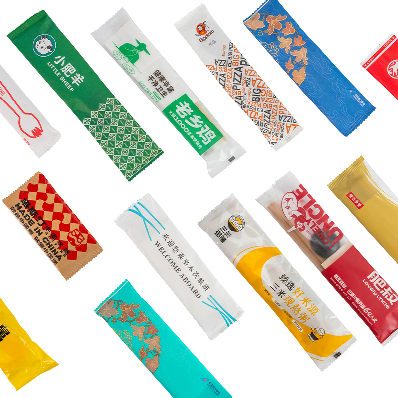 Custom Printed Disposable Cutlery Kit / Disposable Tableware Set Pack