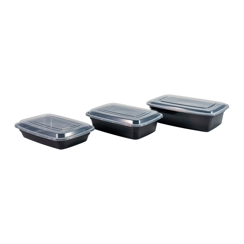Disposable Rectangular Black PP Salad Container