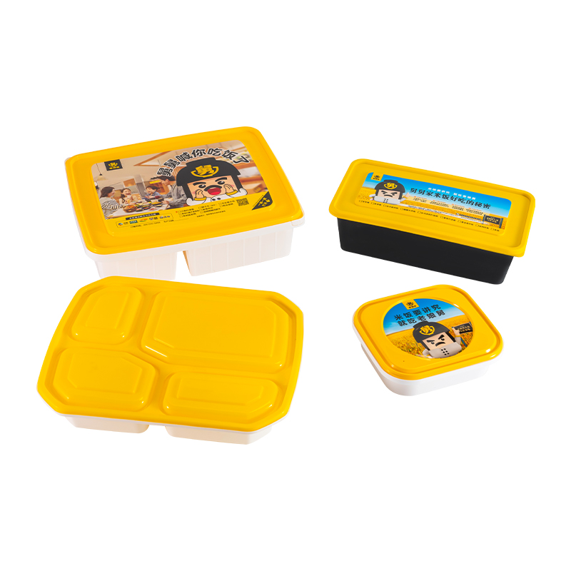 Disposable Multi-grid PP Bento Box with Custom Printed Lid